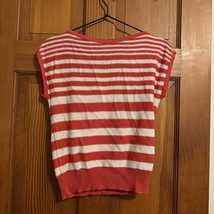 Orange Striped Vintage Women’s No Sleeve Sweater Top Schrader Sport Knit... - $249.37 MXN