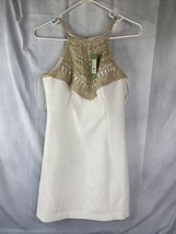 Lilly Pulitzer Pearl Shift Dress Resort White Gold Lace Sz 2 Originally $198 - £48.61 GBP