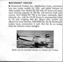 1951 Magazine Photo Mastercraft Boat Trailers Made in Middletown,CT - $8.90