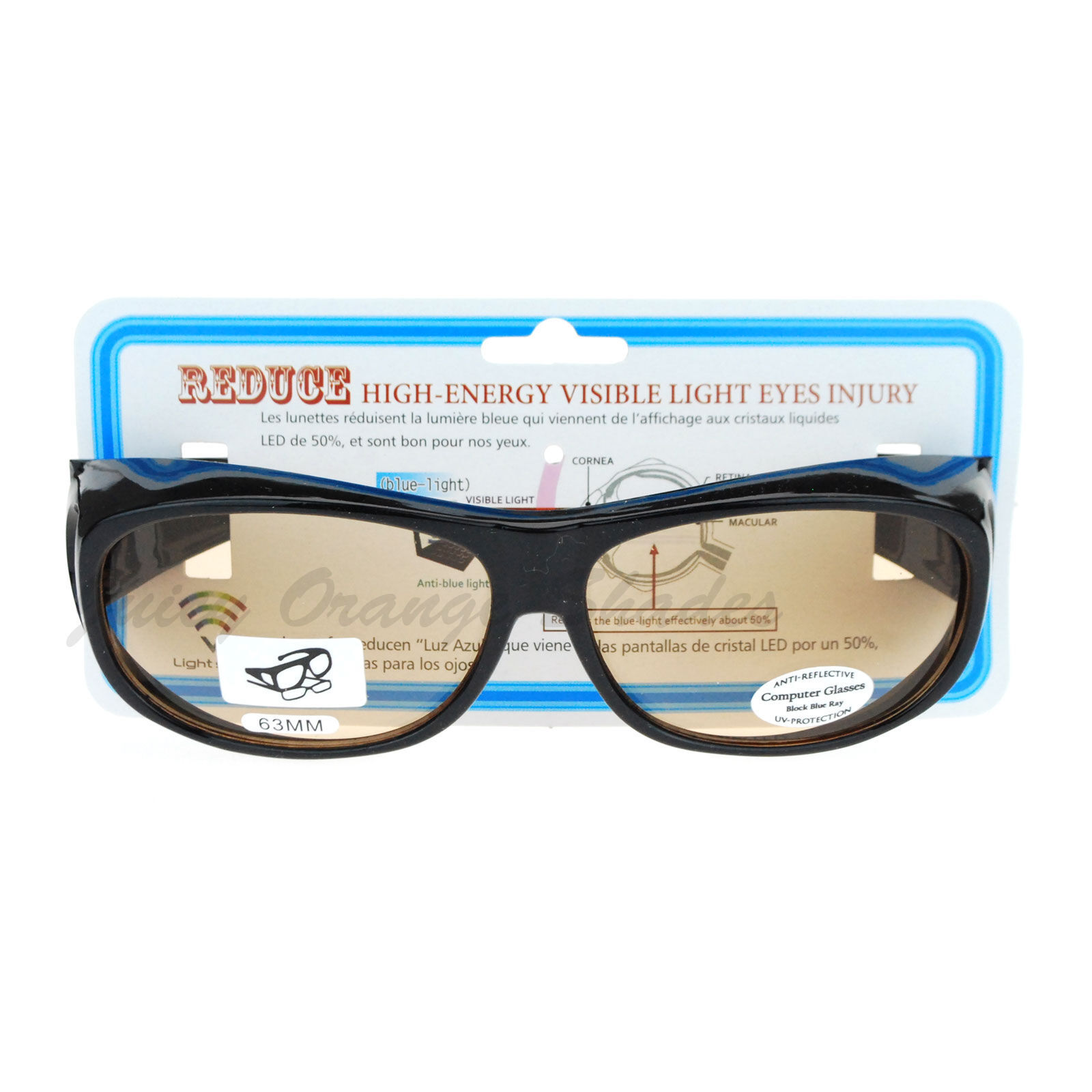 Computer Glasses Fit Over 63mm OTG Frame Anti Glare/Blue Rays UV Protection - £18.33 GBP