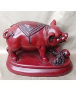Vintage Chinese Red Resin Pig Figurine Zodiac - €5,15 EUR