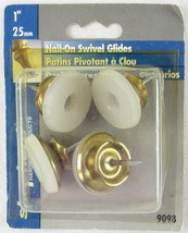 NEW Shepherd Hardware 1&quot; (25mm) Nail-On Swivel Glides, 4 Pieces, #9098 - $8.97