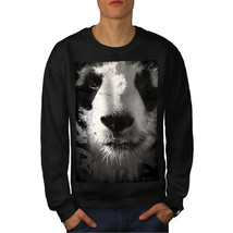 Wellcoda Panda Face Cute Mens Sweatshirt, Beautiful Casual Pullover Jumper - £23.92 GBP+