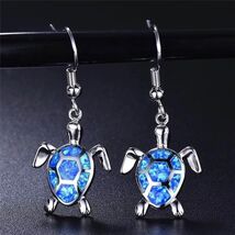 Absolutely Beautiful Blue Opal Dangle Earrings - $8.00