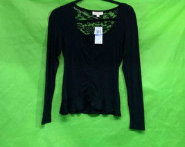 Ultra Flirt Juniors&#39; Cinched-Front Cropped Black Top Size S - $15.99