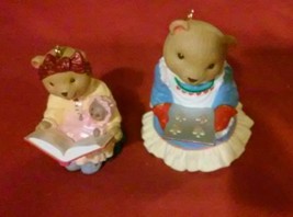 The Bearingers 1993 Hallmark  Bearnadette and Mama Bear Ornaments - £12.64 GBP