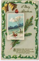 Christmas Postcard Birds Bells Series 14556 Germany - $2.16