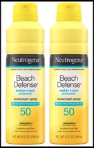 2 Neutrogena Beach Defense Sunscreen Spray SPF50  Broad Spectrum Water Resistant - $17.97