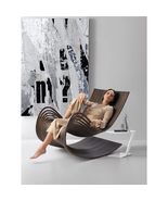 Contemporary Italian Slice Rocking Chair  Artistic Sculptural Lounge Ch... - $36,229.94 MXN