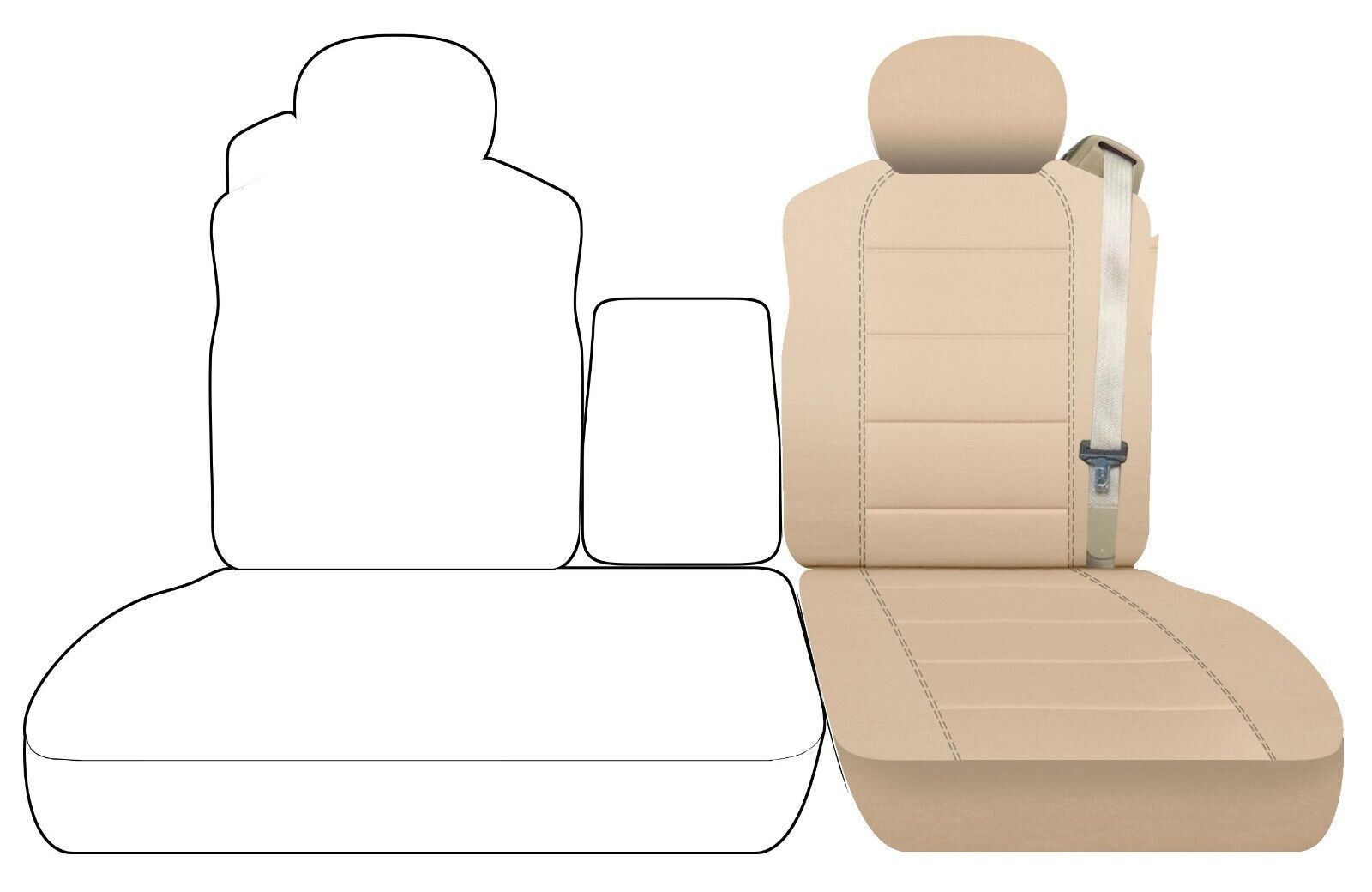 Sand seat covers Fits 2001-2003 Ford F150 40 driver -60 passenger or con... - $19.09+