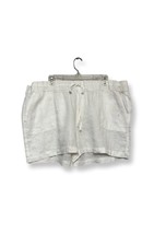 Caslon Womens Shorts White Drawstring Pockets Linen High Rise Casual XL New - $23.12