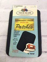 VTG Fruit Of The Loom Permanent Press Iron On 2 Patches Repair Black USA Made - £7.04 GBP