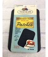 VTG Fruit Of The Loom Permanent Press Iron On 2 Patches Repair Black USA... - $9.00