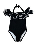Janie And Jack Black Ruffle Off-Shoulder Swimsuit For Girls 5T - $24.00
