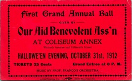 1912 First Grand Halloween Ball Our Aid Benevolent Association Chicago I... - $21.45
