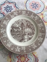 Vintage Royal Ironstone Currier and Ives 10&quot; Dinner Plate  Brown Home Sw... - £25.67 GBP