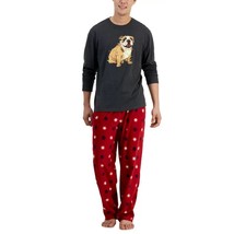 Club Room Men&#39;s 2-Pc. Long-Sleeve T-Shirt &amp; Fleece Pant Pajama Set Red-2XL - $19.99