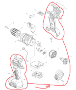 Makita housing set for XPH12 DDF484 DHP484 18V  183E71-3 183L79-9 - £19.21 GBP