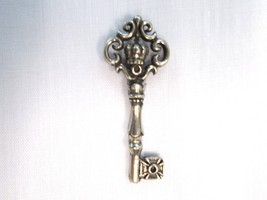 CROWN and MALTESE IRON CROSS SKELETON KEY PEWTER PENDANT ADJ CORD NECKLACE - $14.99