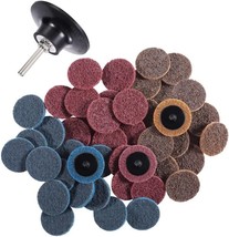 S Satc 46Pcs Sanding Discs 2 Inch Roll Lock Quick Change Discs 1Pcs 1/4&#39;&#39; Holder - £24.48 GBP