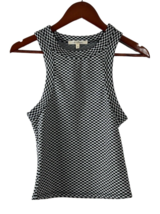 Women&#39;s Black &amp; White Checked Sleeveless Shirt Size Small Et Clet - £7.85 GBP