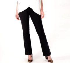 Women with Control Prime Stretch Denim Le Petite Flair Pants- BLACK, TALL Small - £23.25 GBP