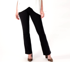 Women with Control Prime Stretch Denim Le Petite Flair Pants- BLACK, TALL Small - £22.19 GBP