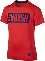 Nike Boys  Cool Swoosh Logo Fitted Training Activewear T-Shirt, Red, Small - $19.79