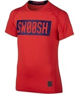 Nike Boys  Cool Swoosh Logo Fitted Training Activewear T-Shirt, Red, Small - $376.14 MXN