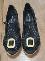 NATURALIZER Women&#39;s Shoes Sz.8 BASHFUL Black Fabric Peep Toe Espadrille ... - $16.46 CAD