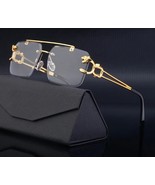 Retro Rimless &amp; Stainless Steel Unisex Steampunk Sunglasses - $8.99
