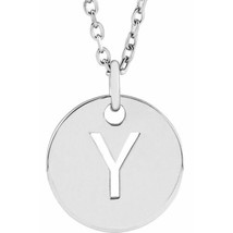 Precious Stars Unisex Sterling Silver Initial Y Dangle Disc Necklace - £27.45 GBP