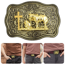 Men Cross Praying Animal Long Huge Rodeo Big Cowboy Western Shine Belt B... - £16.48 GBP
