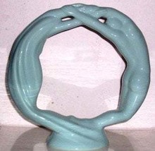 HAEGER Ceramic Art &quot;ETERNITY&quot; Turquoise Blue/Green  Circle of Love Connection - £83.37 GBP