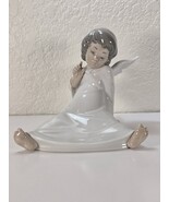 Vintage Lladro Retired Figurine "Angel Wondering" Sitting Down #4962 - $139.99