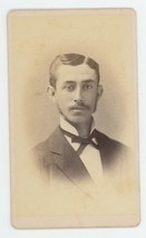 Antique CDV Circa 1870s Handsome Man With Mustache &amp; Sideburns Willis Milford CT - £9.63 GBP