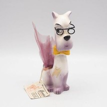 I. w. Rice &amp; Co. Japan Hand Painted Animal Figurine Dog w/ bow Pot Ceramic - £51.66 GBP