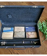 Antique Curity First Aid metal box Blk. Bandage, thimerosal. Amnonia tou... - $60.78