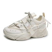 ADBOOV New Buckle Fashion Sneakers Women Platform Chunky Shoes PU Mesh Breathale - £52.44 GBP