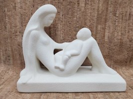 Mother and Child Royal Haegar Figurine Pebbled Ivory 1993 #307  Art Deco Style  - £118.42 GBP