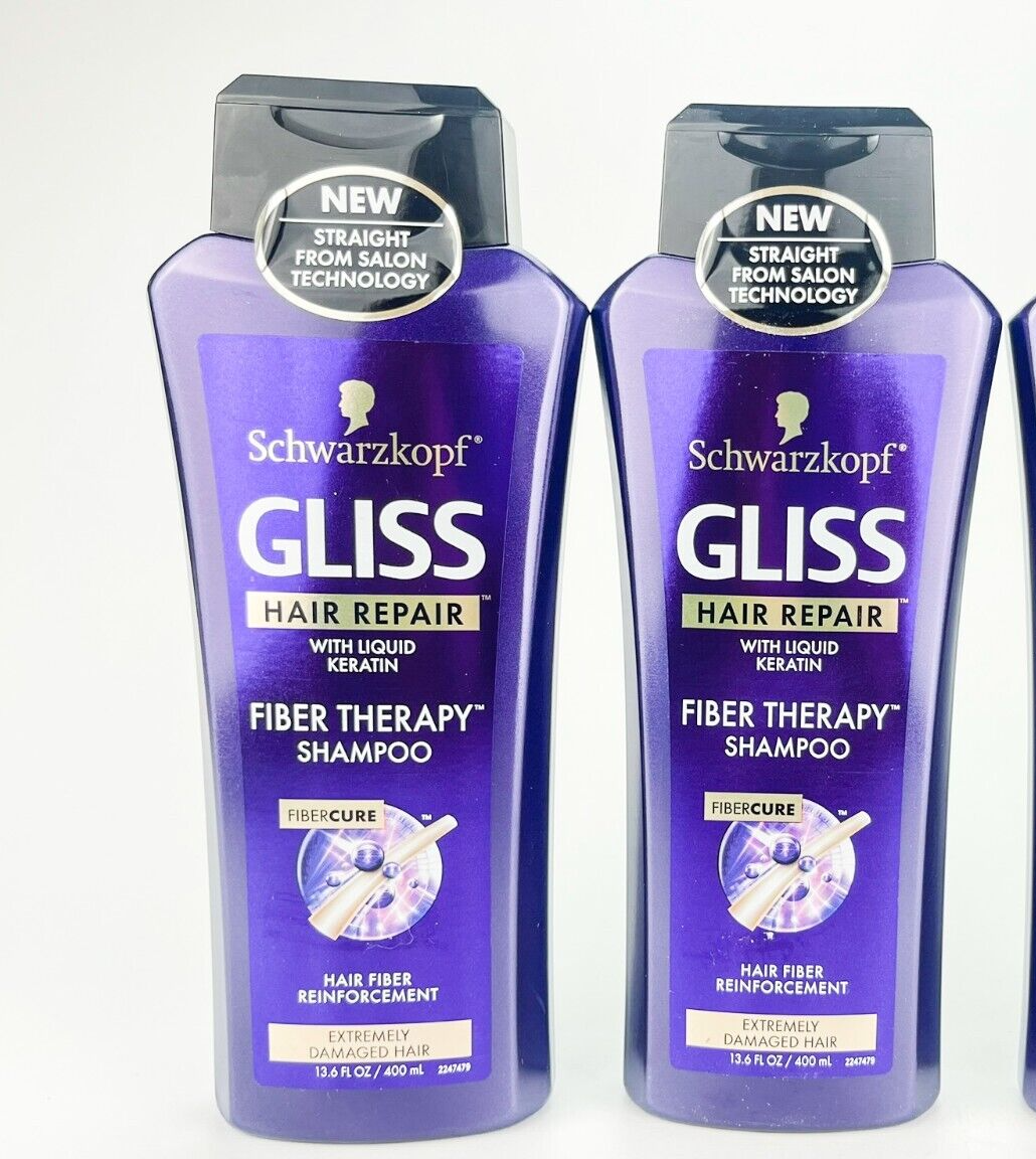 Schwarzkopf Gliss Hair Repair Fiber Therapy Shampoo 13.6oz Lot of 2 Keratin - $33.81