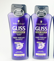 Schwarzkopf Gliss Hair Repair Fiber Therapy Shampoo 13.6oz Lot of 2 Keratin - £26.44 GBP