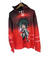 My Hero Academia Deku Hoodie Red Black Anime Pullover Sweatshirt Men’s XL - $352.60 MXN