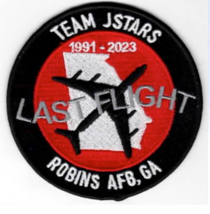 4&quot; AIR FORCE 116ACW/128 ACCS LAST JSTARS FLIGHT RED EMBROIDERED PATCH - £31.78 GBP