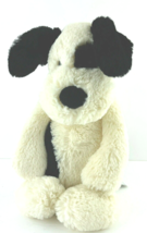 Jellycat Bashful Puppy Dog Plush Stuffed White w Black Patch Over Eye 12&quot; - £14.57 GBP