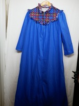 Vintage Serenity 80s Blue Fleece M Robe Dressing Gown Granny Grannycore NWT - £32.23 GBP