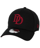 Daredevil Logo Black Colorway New Era 39Thirty Fitted Hat Black - £35.84 GBP