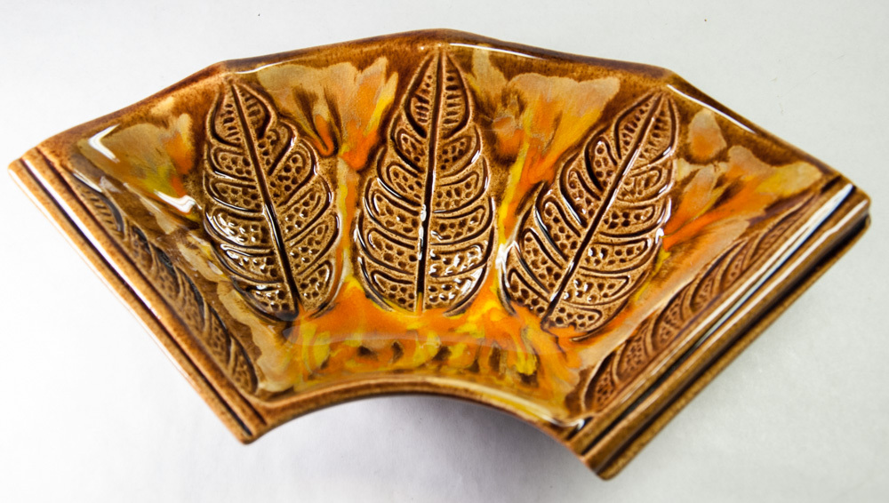 2 Ccil Orig 140 USA California Brown Pottery Dishes Leaves from Chip & Dip Set Item image 2