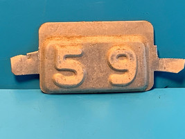 Old Vtg Antique 1959 License Plate Year  Tag 1 1/2&quot; x 2&quot; - £23.87 GBP
