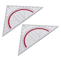 uxcell Triangle Ruler Square Set 90mm 45 Degrees Plastic Stationery Math... - $12.99